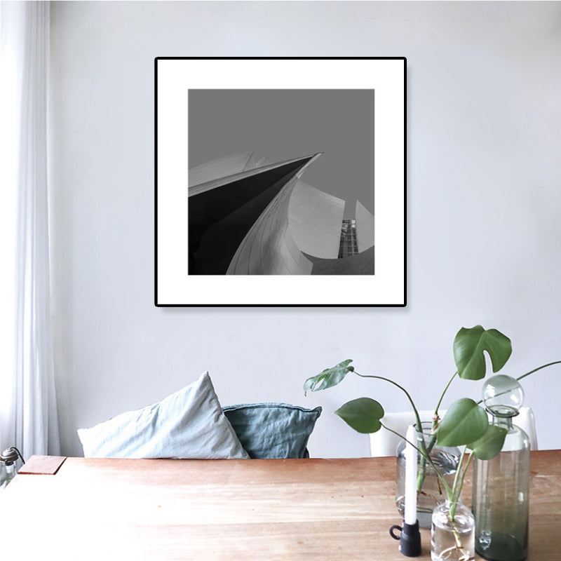 Grey Skyscraper Wall Art Architecture Contemporary Textured Canvas Print for Home