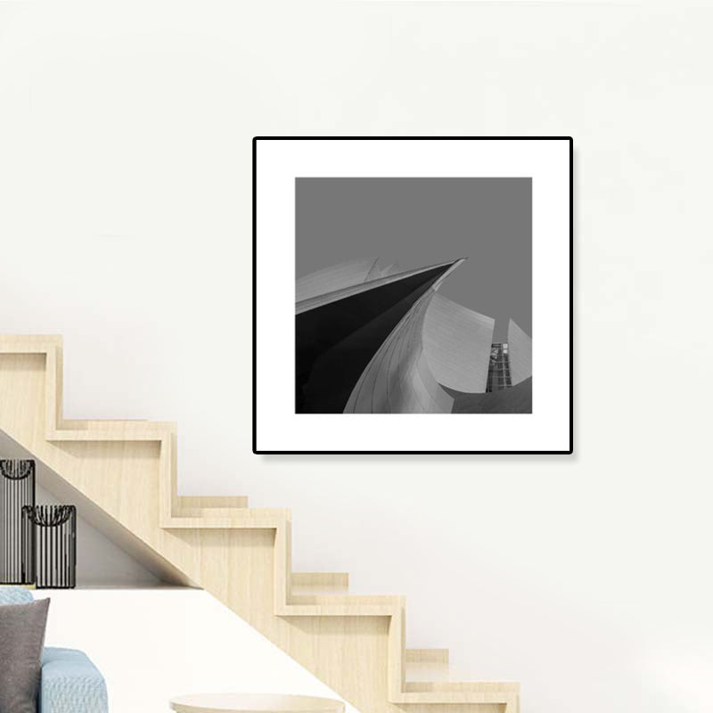 Grey Skyscraper Wall Art Architecture Contemporary Textured Canvas Print for Home