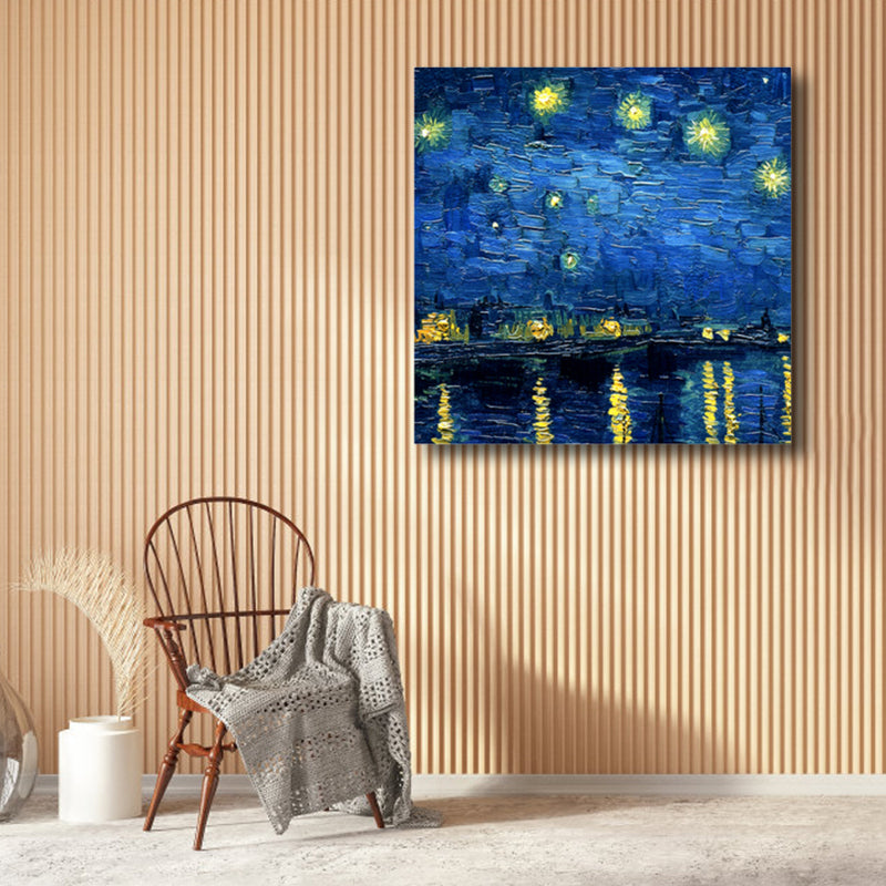 Van Gogh Nature Scenery Painting Traditional Canvas Wall Art Print in Soft Color