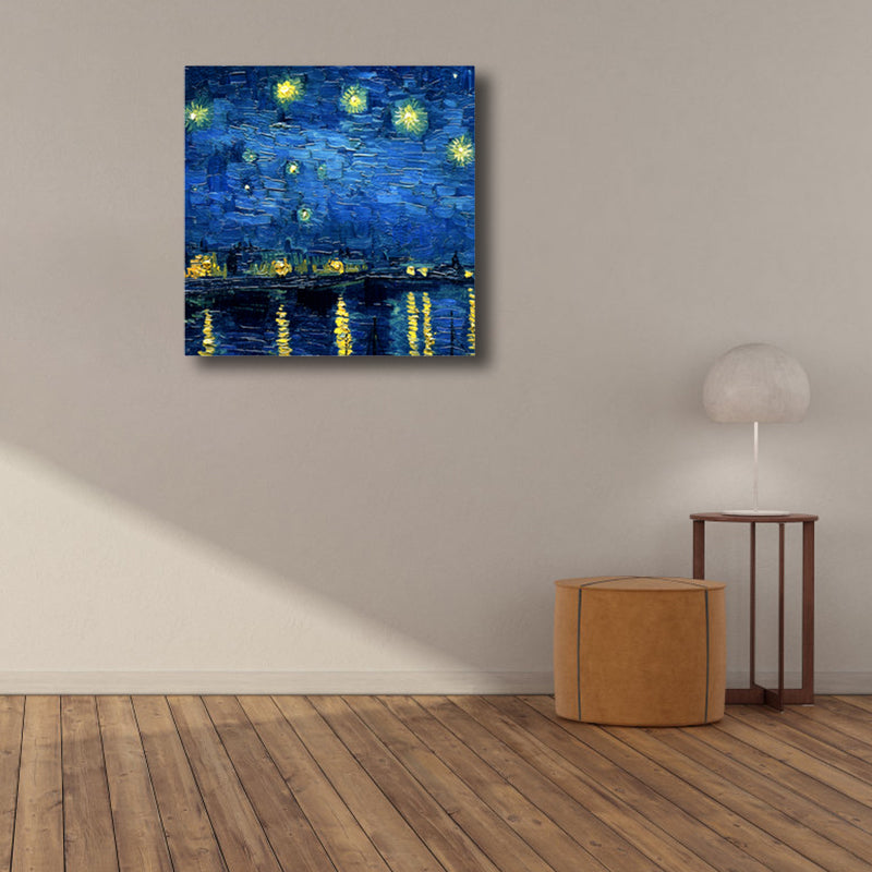 Van Gogh Nature Scenery Painting Traditional Canvas Wall Art Print in Soft Color