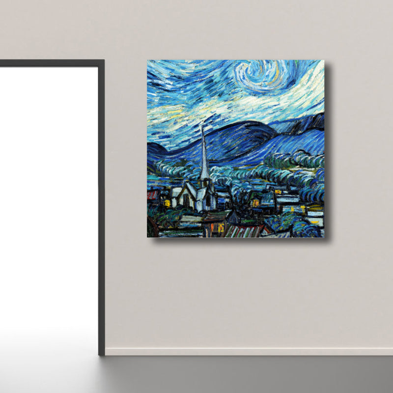 Van Gogh Nature Scenery Painting Traditional Canvas Wall Art Print in Soft Color