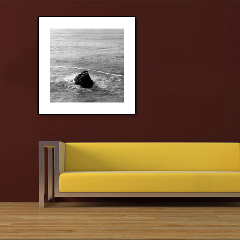 Photograph Ocean Canvas Print Dark Color Modern Wall Art Decor for House Interior