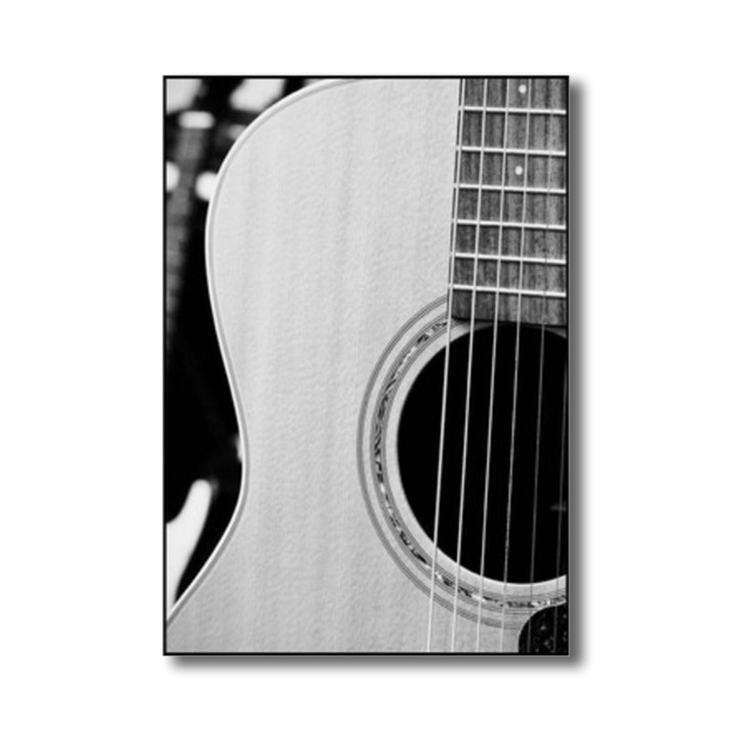 Contemporary Wall Art Grey Photographic Print Guitar Wall Decor for Boys Bedroom