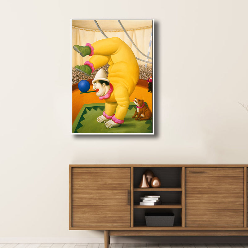 Bright Traditional Canvas Wall Decor Entertainment Man Drawing Art Print for Family Room