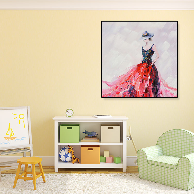 Light Color Glam Canvas Ballet Girl Art Print for Dining Room, Multiple Sizes Options