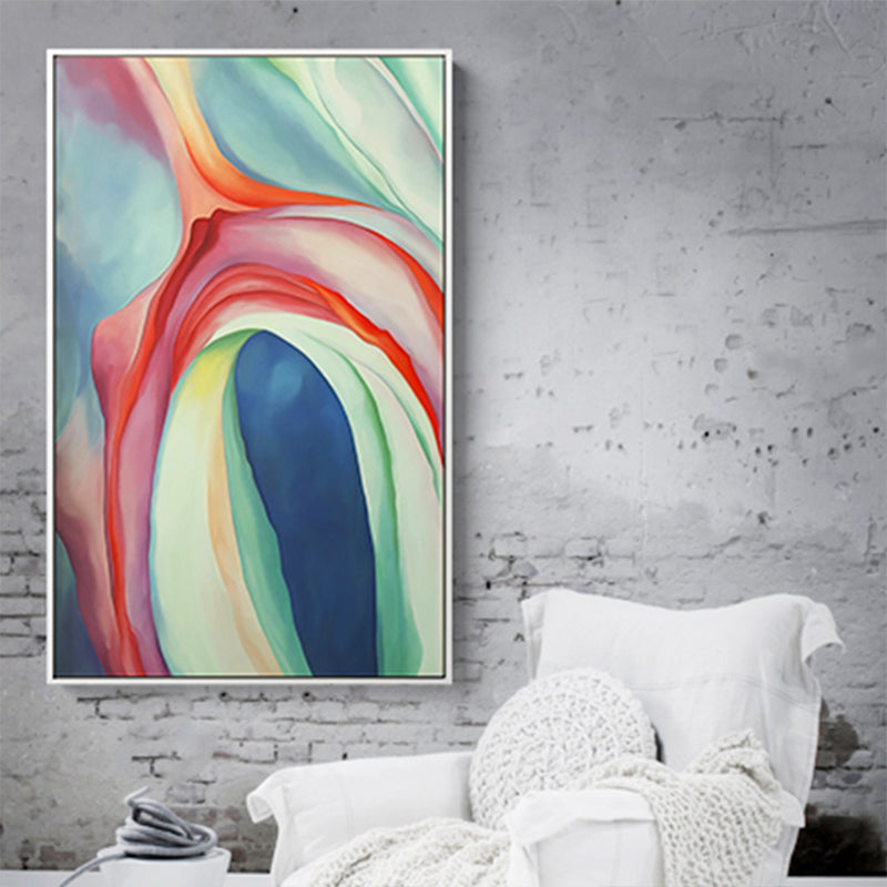 Multicolored Abstract Painting Textured Contemporary Living Room Canvas Wall Art