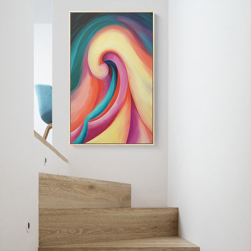 Multicolored Abstract Painting Textured Contemporary Living Room Canvas Wall Art