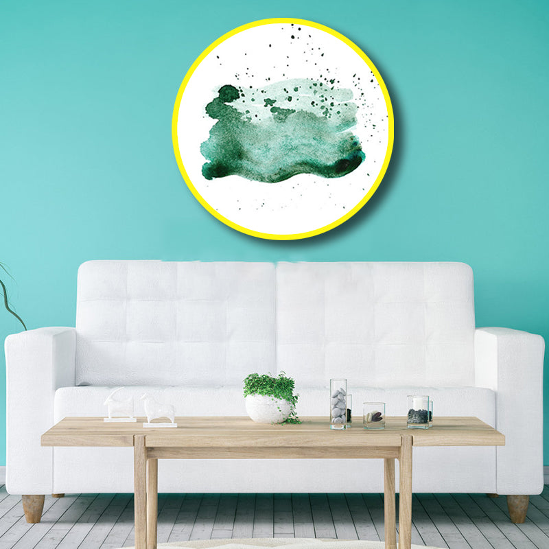 Watercolor Pattern Canvas Print Modern Abstract Wall Art Decor in Green, Multiple Sizes