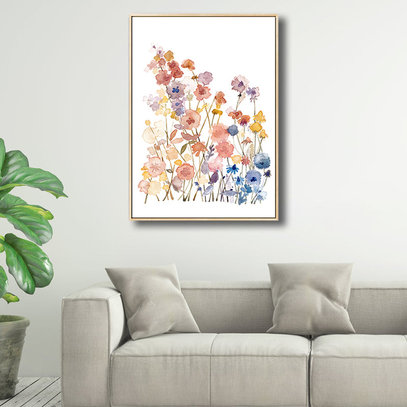 Rustic Flower Blossom Canvas Print Soft Color Living Room Wall Art Decor, Textured