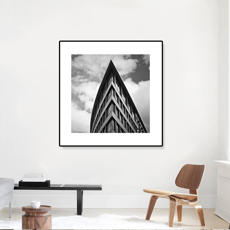 Photograph Architecture Wall Art Print in Dark Color Canvas Wall Decor, Textured