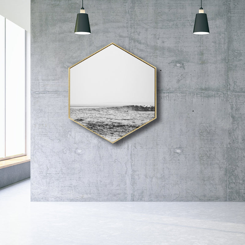 Photography Print Sea Landscape Canvas Gray Contemporary Wall Decor for Sitting Room