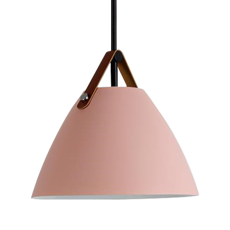 Nordic Style Curbe Colie Pendant Light One Light Aluminium Lampe suspendue en noir / bleu / gris / rose / blanc pour salle à manger