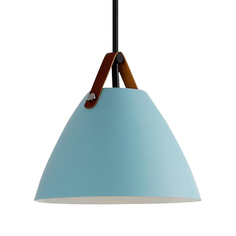 Nordic Style Curbe Colie Pendant Light One Light Aluminium Lampe suspendue en noir / bleu / gris / rose / blanc pour salle à manger