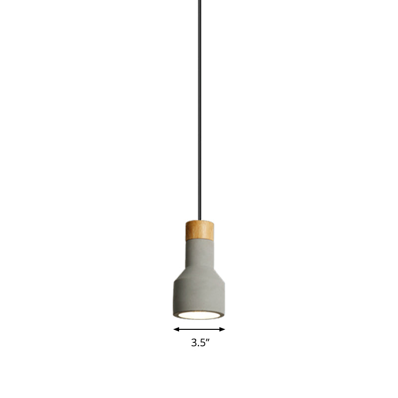 Nordic Stylish Ceiling Pendant Torch Shape One Light Cement Hanging Light for Bedroom Hotel