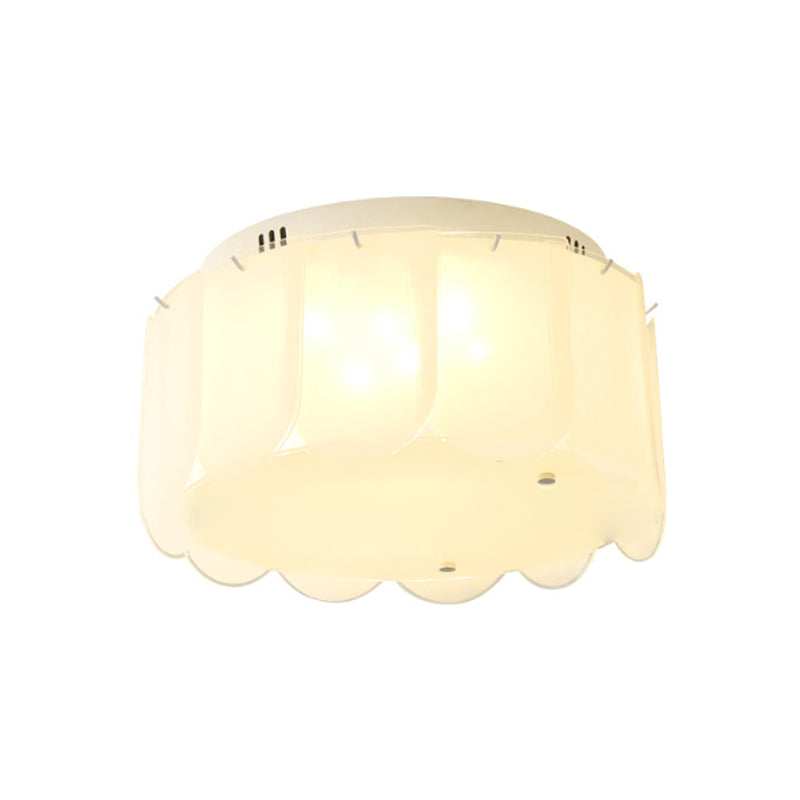 Wit glazen trommel inbouwverlichting moderne multi-verlichting inbouwlamp voor woonkamer, 18"/19,5" breed