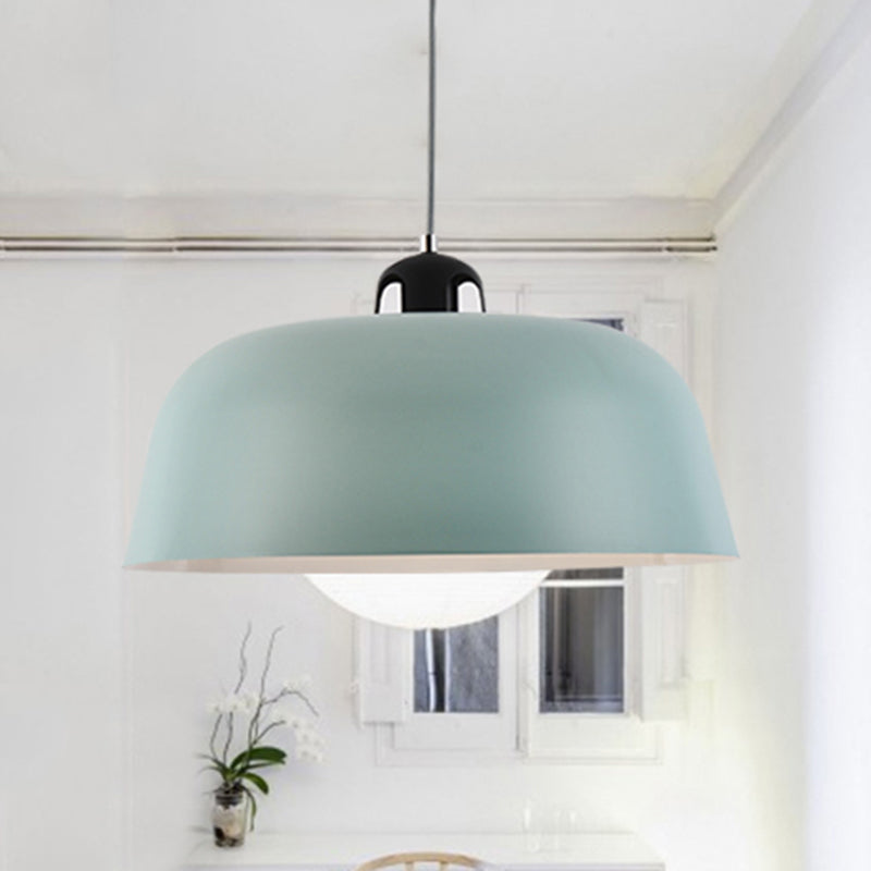 Macaron Barn Forme suspendue Lumière 1 Light Metal Light Metal Lempe en bleu / vert / jaune / rose pour salle d'allaitement salle de bain