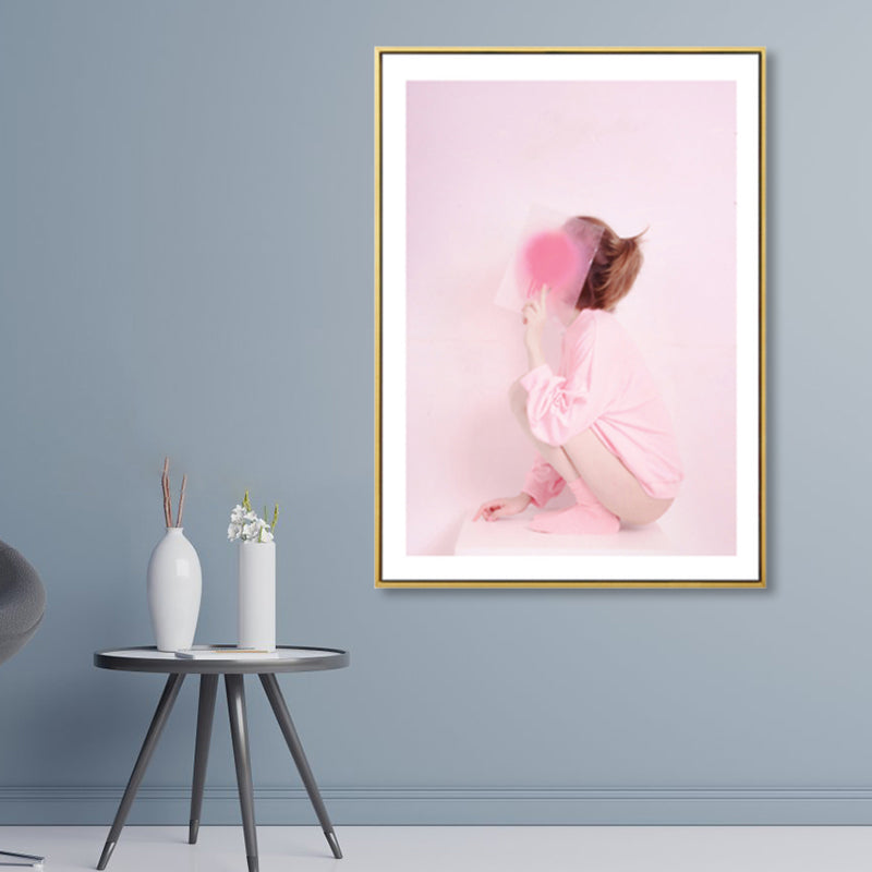 Nordic Canvas Wall Art Pink Photo Print Girl Wall Decor, Multiple Sizes Available