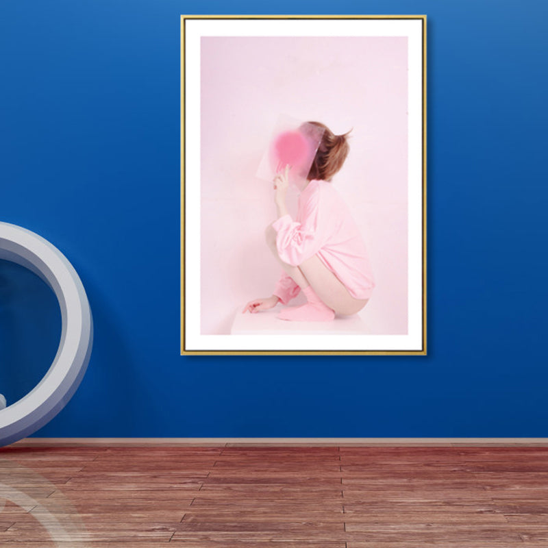 Nordic Canvas Wall Art Pink Photo Print Girl Wall Decor, Multiple Sizes Available