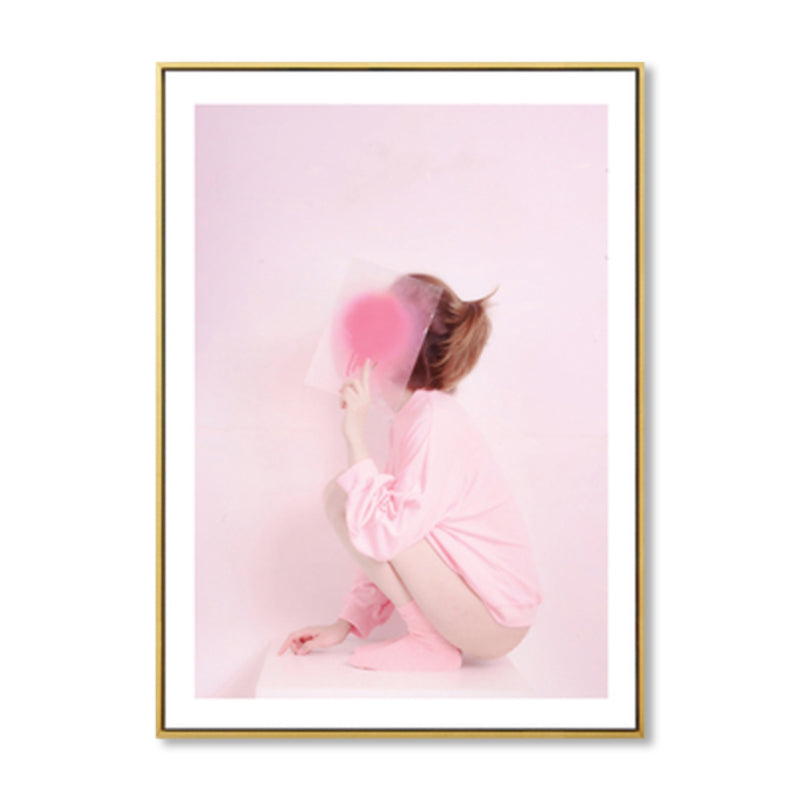 Nordic Canvas Wall Art Pink Photo Print Girl Wall Decor, Multiple Sizes Available