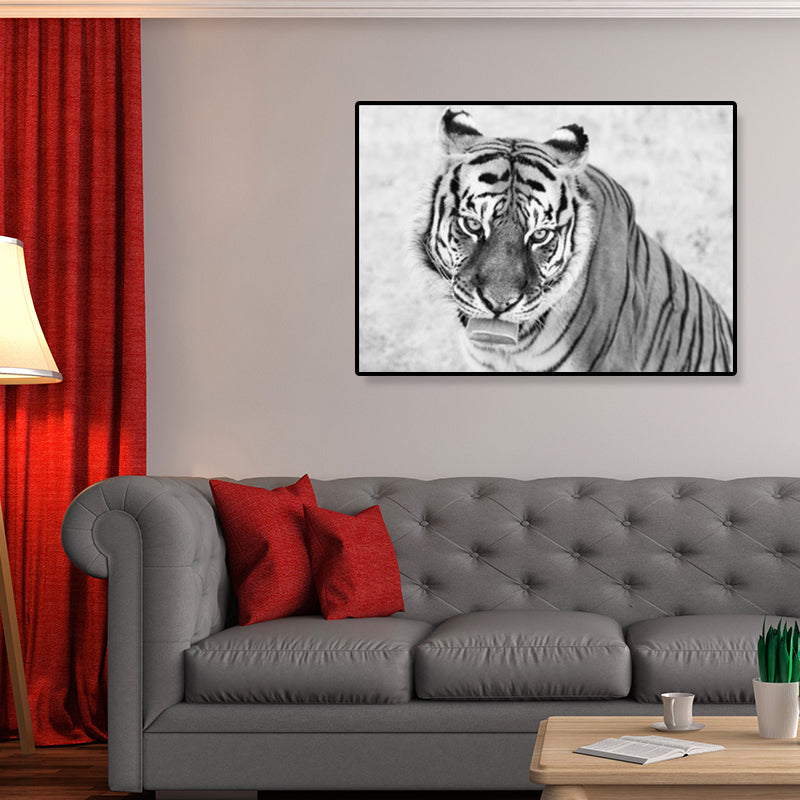 Modern Savanna Big Animal Canvas Dark Color Animal Patterned Wall Art for Living Room