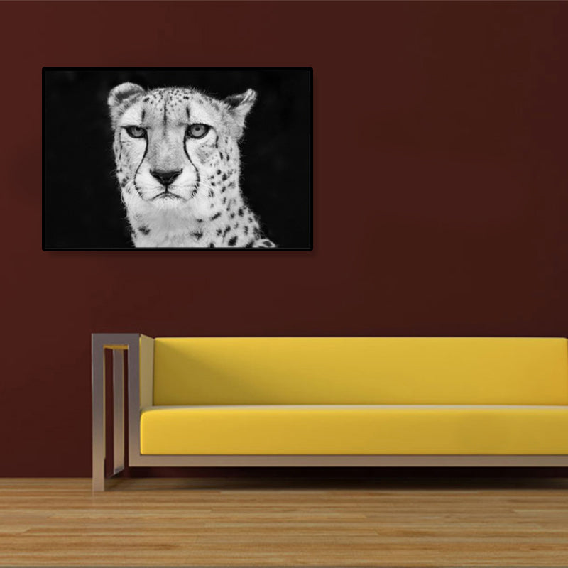 Modern Savanna Big Animal Canvas Dark Color Animal Patterned Wall Art for Living Room