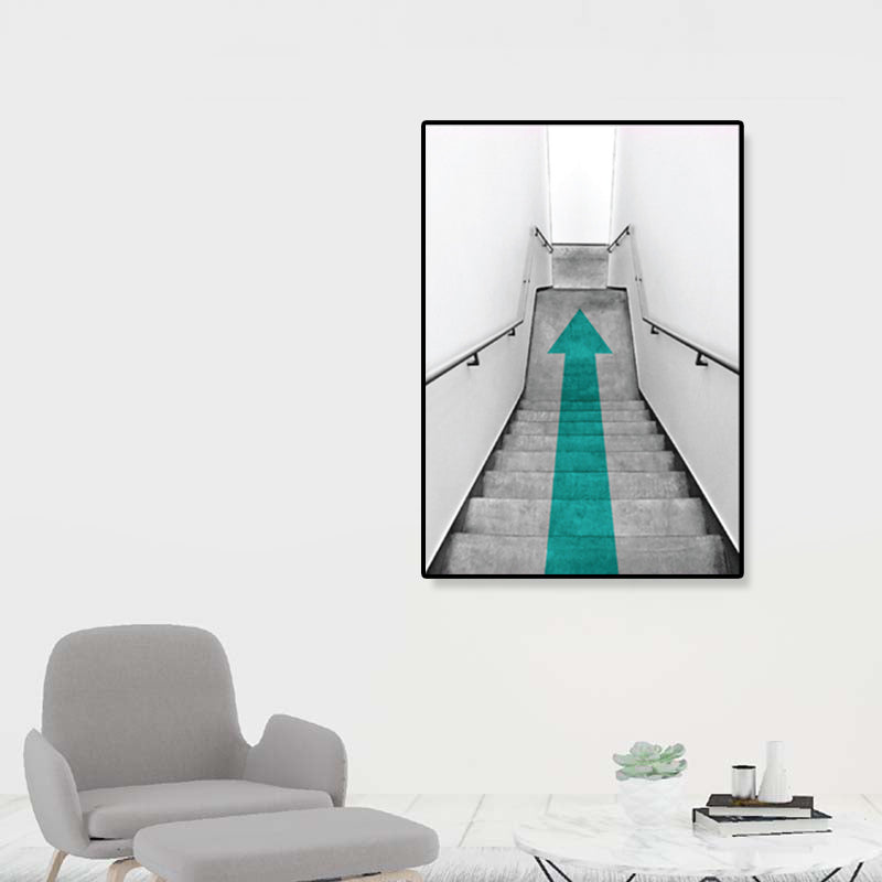 Light Color Photo Stairway Canvas Architecture Contemporary Textured Wall Art Decor