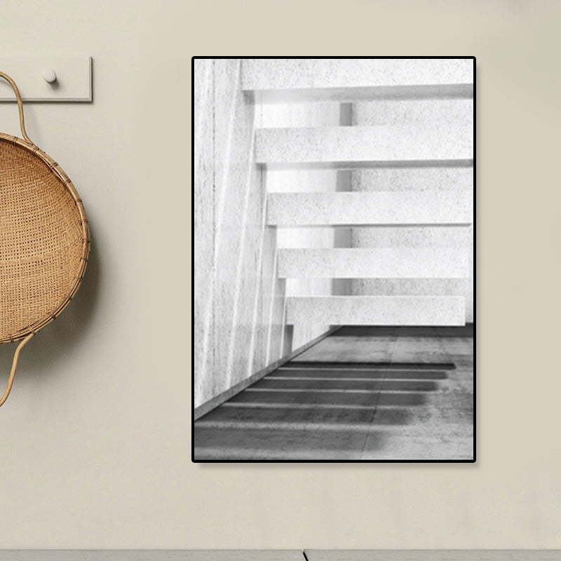 Light Color Photo Stairway Canvas Architecture Contemporary Textured Wall Art Decor