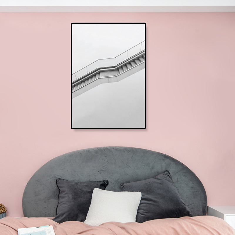 Light Color Photo Stairway Canvas Architecture Contemporary Textured Wall Art Decor