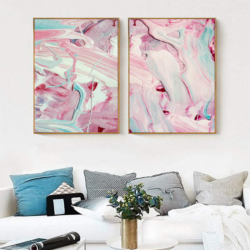 Pastel Lava Flows Canvas Print Abstract Modern Multi-Piece Wall Art Decor for Room