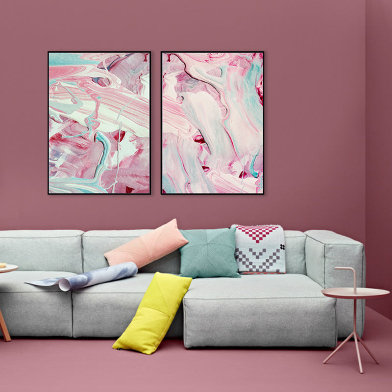 Pastel Lava Flows Canvas Print Abstract Modern Multi-Piece Wall Art Decor for Room