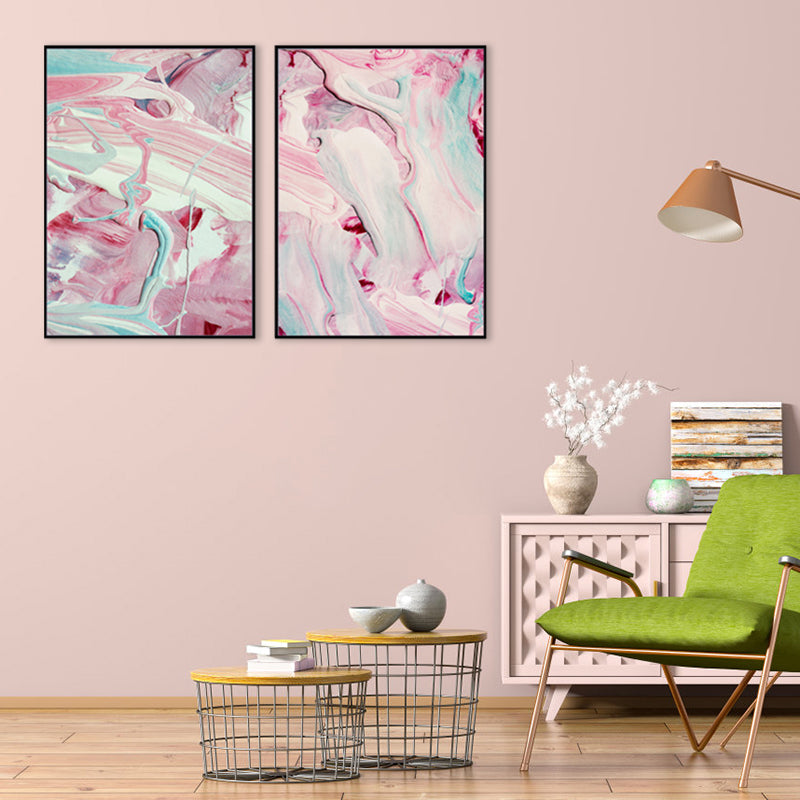 Pastel Lava Flows Canvas Print Abstract Modern Multi-Piece Wall Art Decor for Room