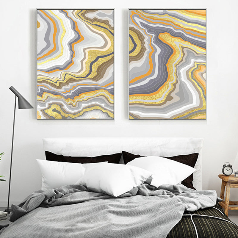 Pastel Lava Flows Canvas Print Abstract Modern Multi-Piece Wall Art Decor for Room