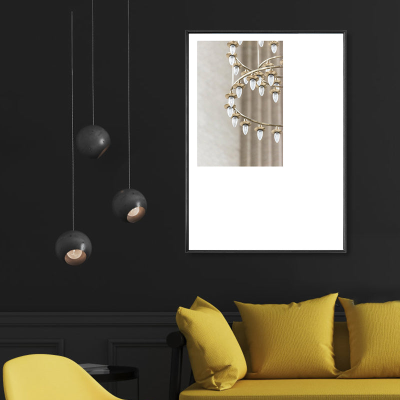 Still Life Wall Art Contemporary Textured Living Room Canvas Print in Light Color