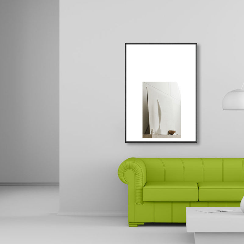 Still Life Wall Art Contemporary Textured Living Room Canvas Print in Light Color