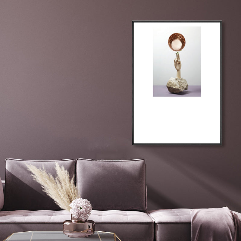 Still Life Wall Art Contemporary Textured Living Room Canvas Print in Light Color