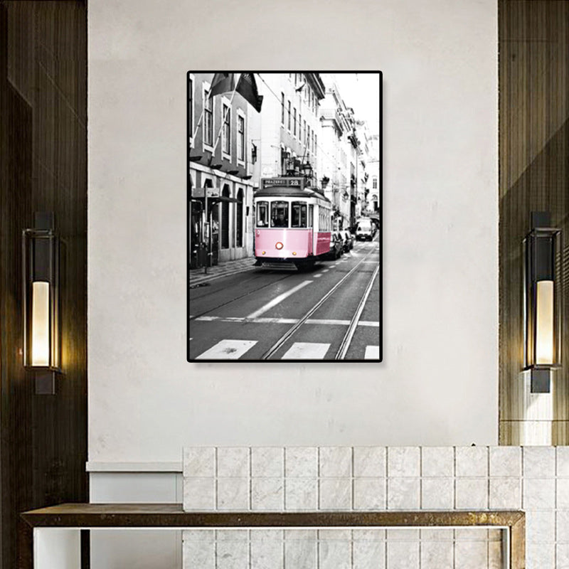 Nostalgic Photograph Urban Railway Canvas Boys Bedroom Transportation Wall Art Print