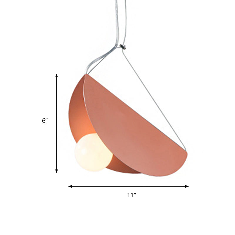 Nordic Style Suspension Light Fold Circle 1 Head Metal Pendant Light for Corridor Cafe