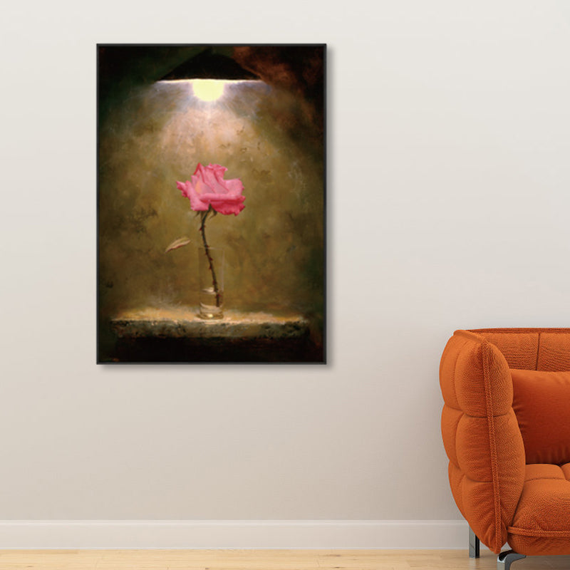 Flower Blossom Canvas Print Textured Countryside Living Room Wall Art in Soft Color