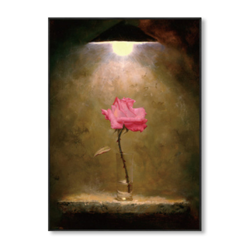 Flower Blossom Canvas Print Textured Countryside Living Room Wall Art in Soft Color