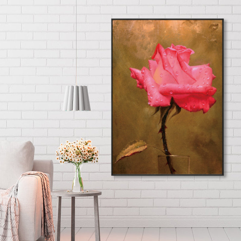 Flower Blossom Canvas Print Textured Countryside Living Room Wall Art in Soft Color