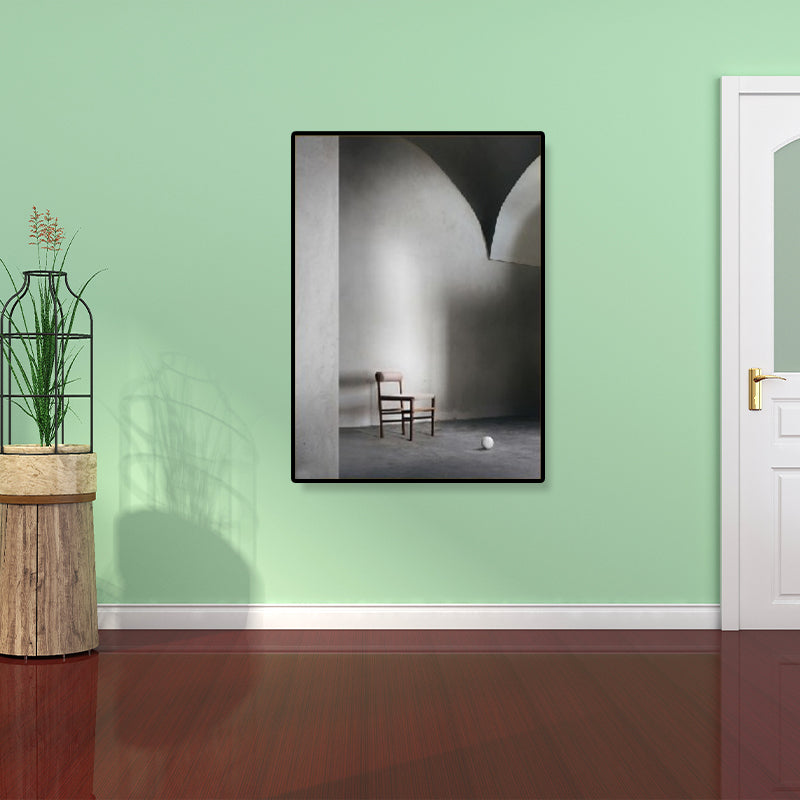 Arched Door Scenery Wall Art Set Soft Color Modern Style Canvas Print for Family Room