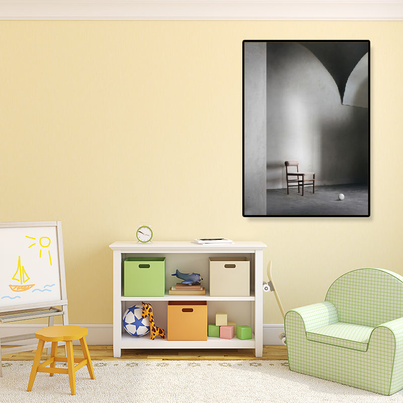 Arched Door Scenery Wall Art Set Soft Color Modern Style Canvas Print for Family Room