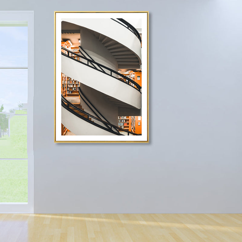 Architecture Interior View Canvas Art Soft Color Contemporary Wall Decor for Home