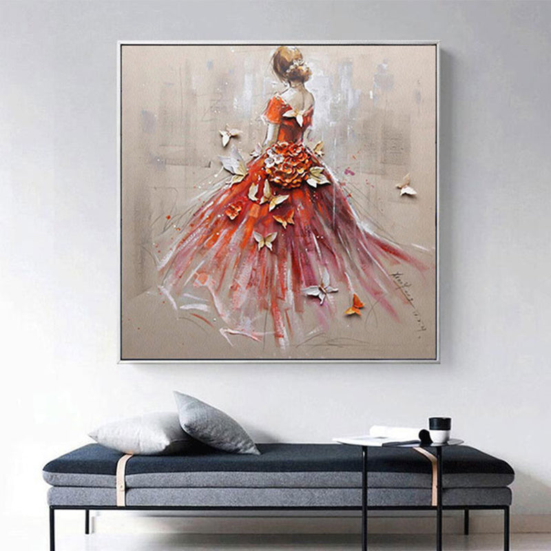 Dancing Maiden Canvas Wall Art for Boys Bedroom in Light Color, Multiple Sizes Available