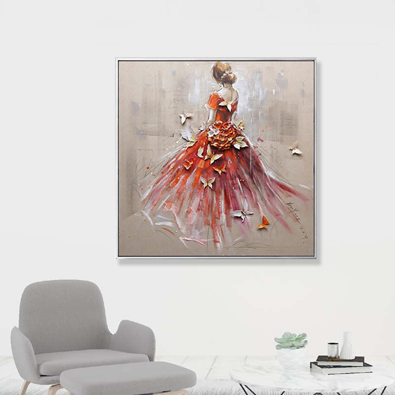 Dancing Maiden Canvas Wall Art for Boys Bedroom in Light Color, Multiple Sizes Available