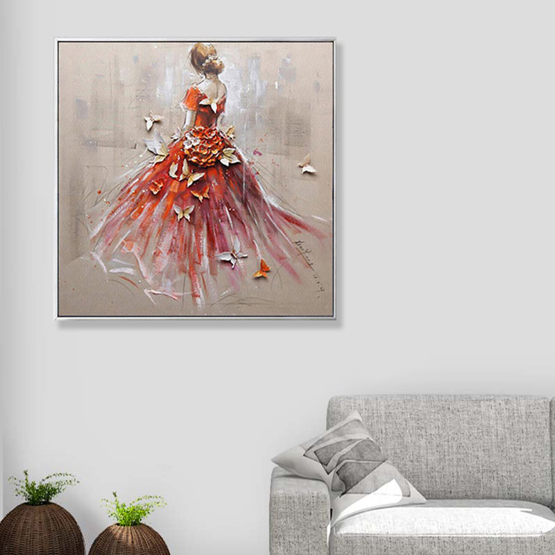 Dancing Maiden Canvas Wall Art for Boys Bedroom in Light Color, Multiple Sizes Available