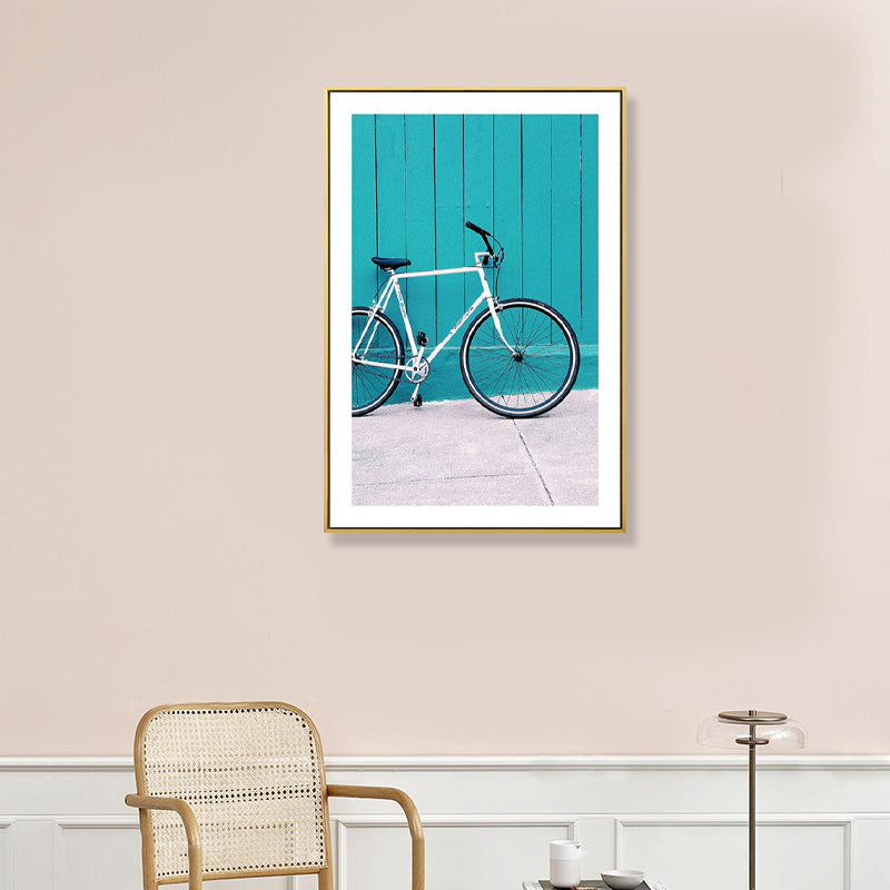 Textured Photo Bicycle Art Print Canvas Contemporary Wall Decor for Boys Bedroom