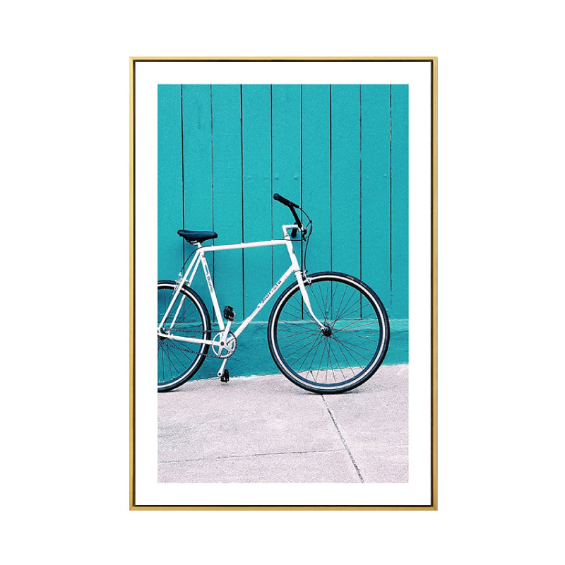 Textured Photo Bicycle Art Print Canvas Contemporary Wall Decor for Boys Bedroom