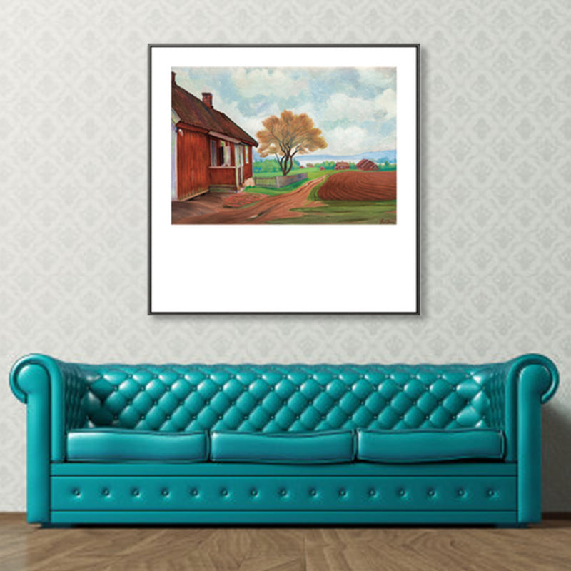 Stunning Flatland View Canvas House Interior Scenery Wall Art Print in Soft Color