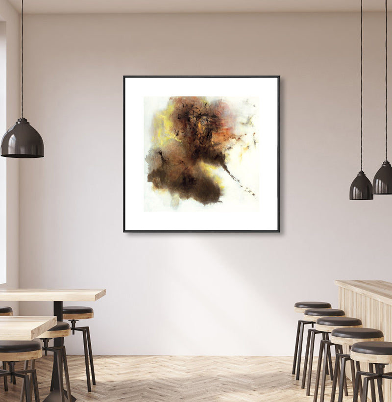 Contemporary Art Abstract Wall Decor Canvas Textured Dark Color Painting for Kitchen